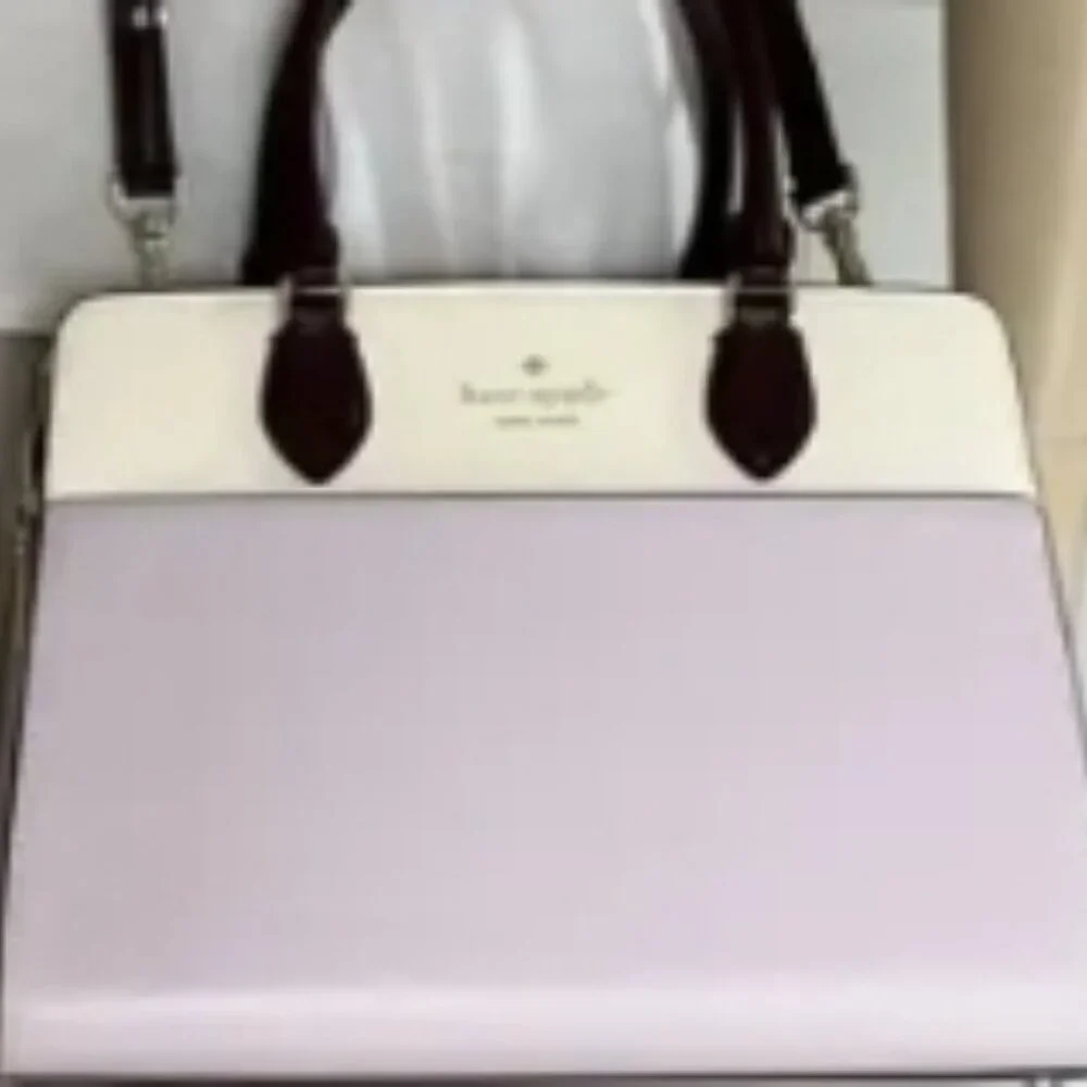 Kate Spade NWT Madison Colorblock Saffiano Leather Medium Satchel Lilac